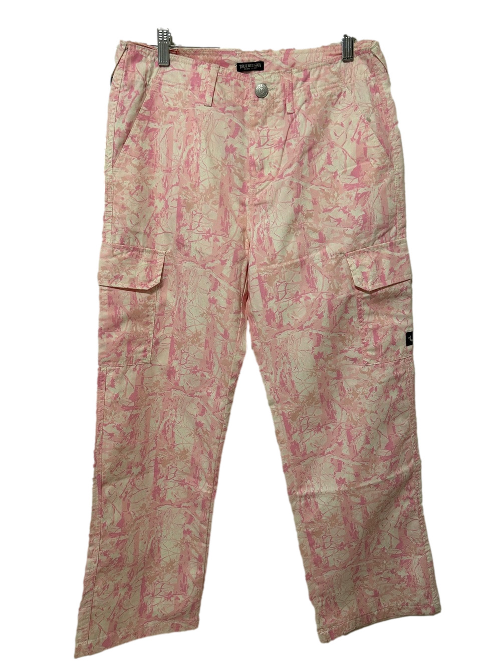 👒True Religion jeans pink Tree Camo military SN cargo pants size 28 NWT